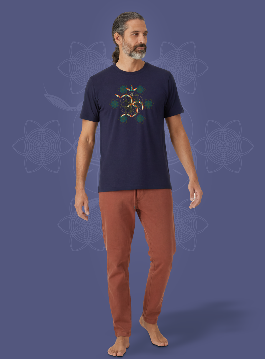 Flower of Life OM — Navy — man full