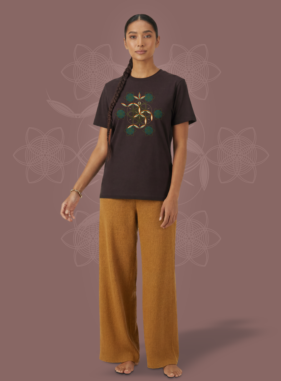 Flower of Life OM — Brown — woman full