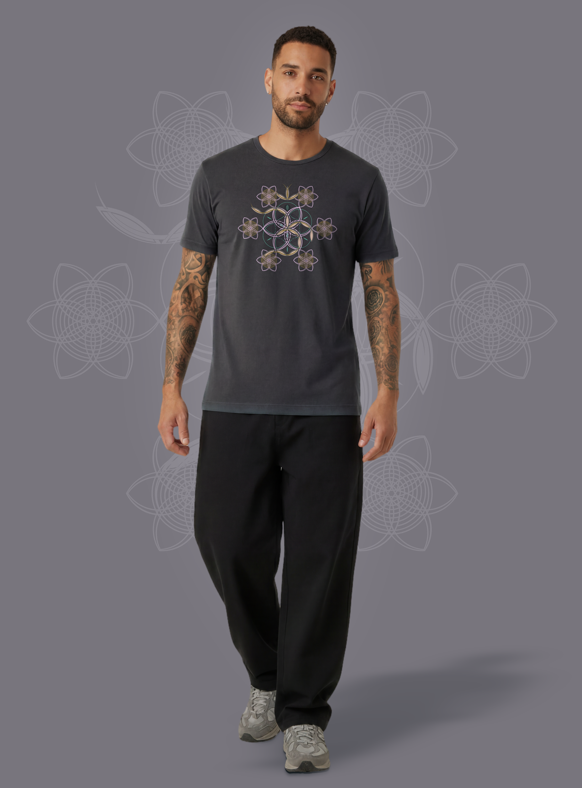 Flower of Life OM — Dark Grey — man full