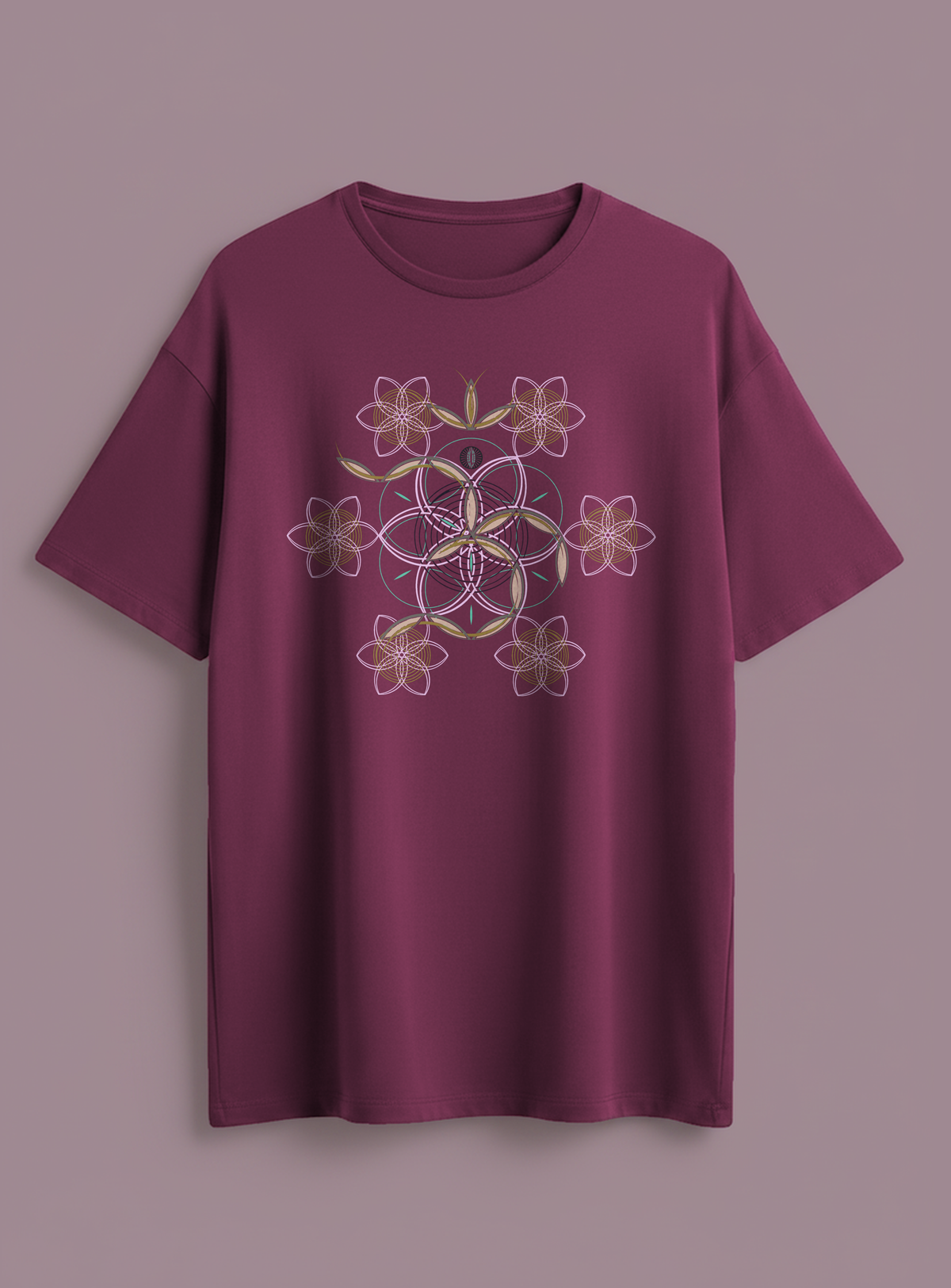 Flower of Life OM — Maroon — flat