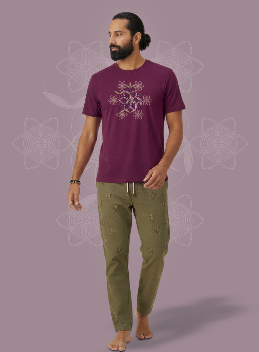 Flower of Life OM — Maroon — man full
