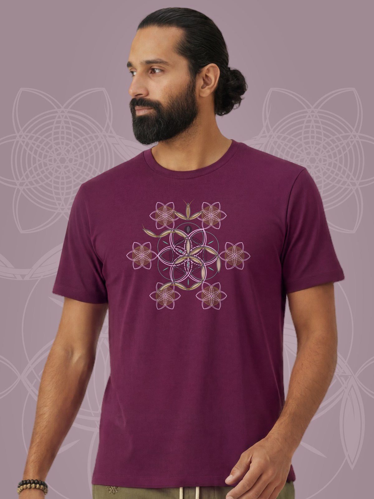 Flower of Life OM — Maroon — man bust