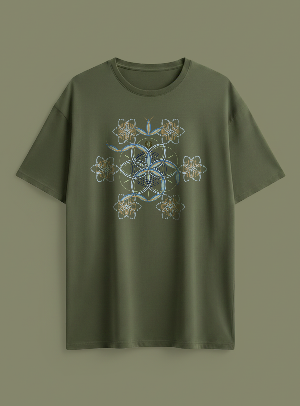 Flower of Life OM — Olive — flat