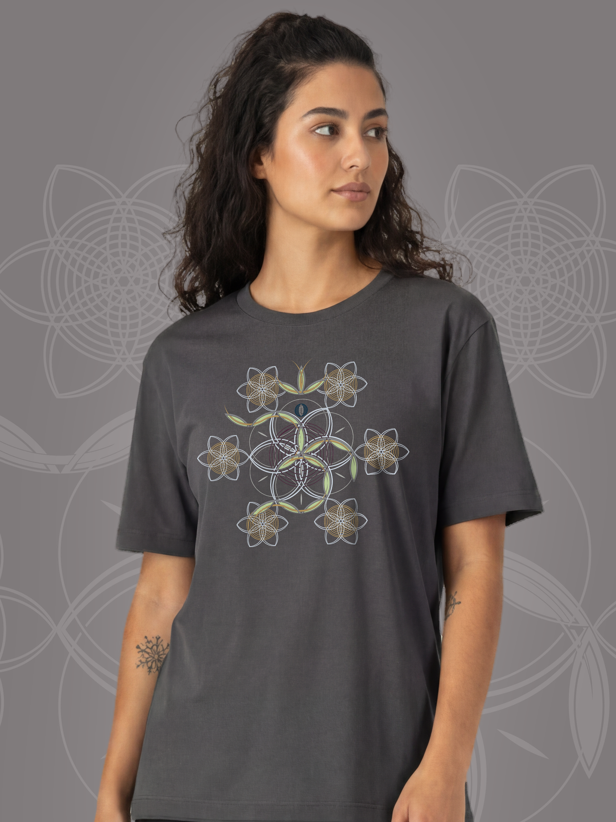 Flower of Life OM — Asphalt — woman bust