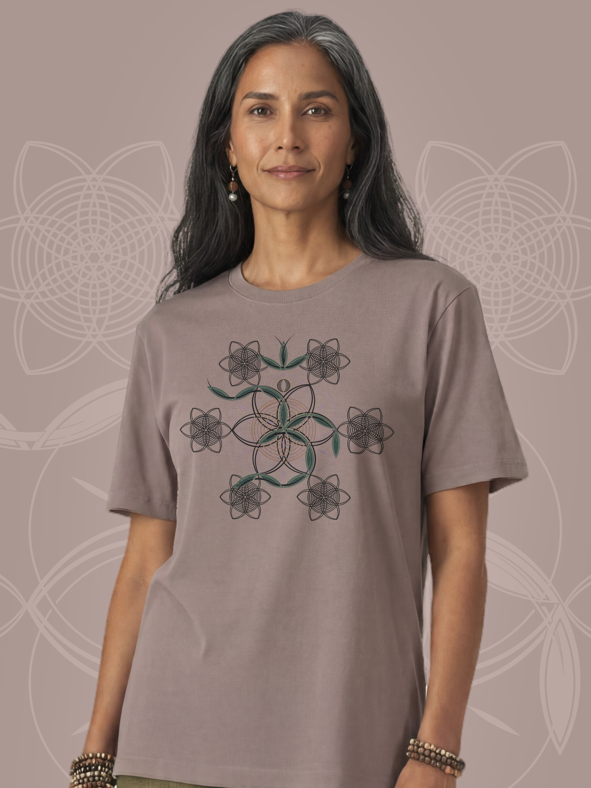 Flower of Life OM — Pebble — woman bust