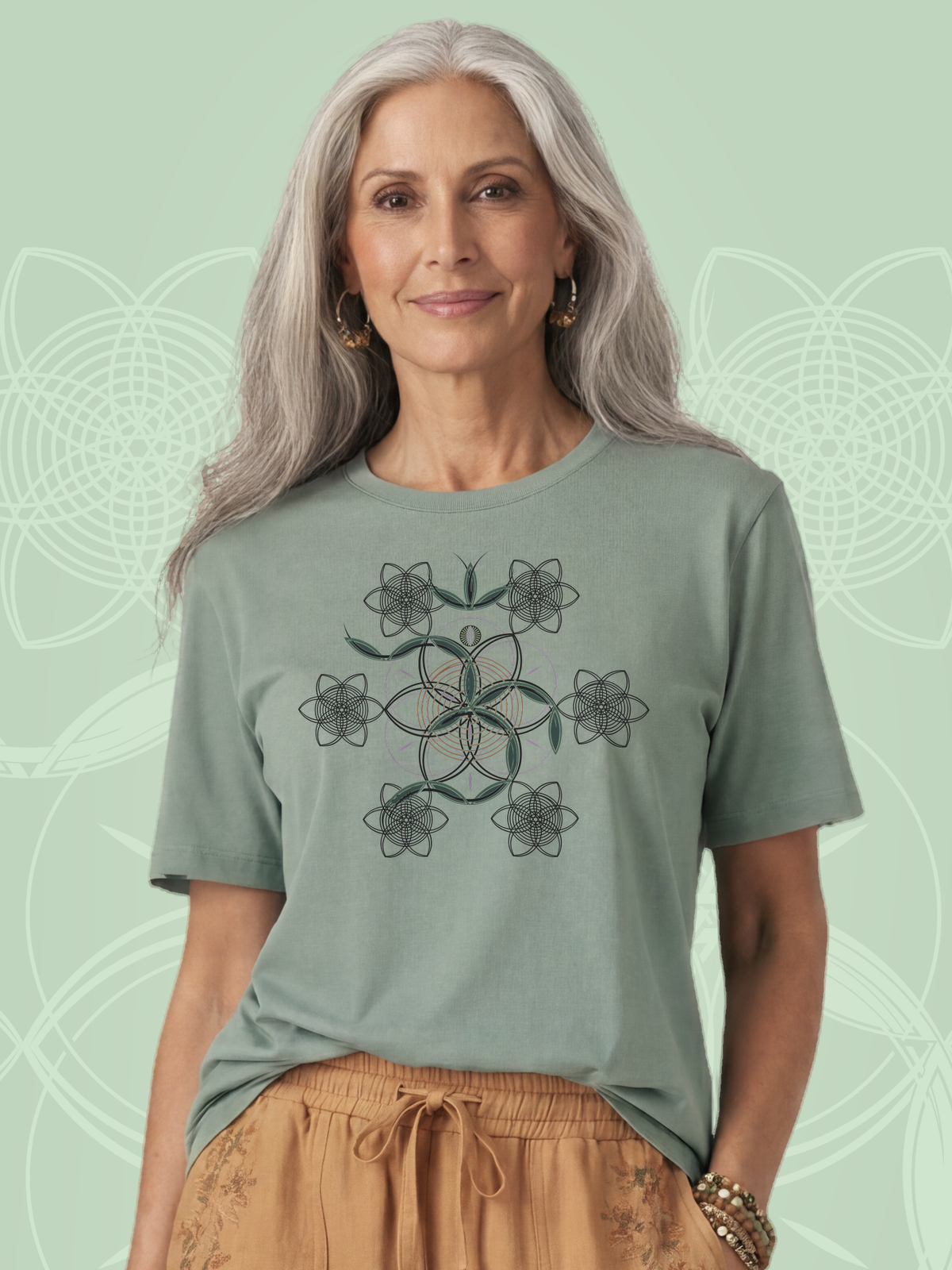 Flower of Life OM — Sage — woman bust