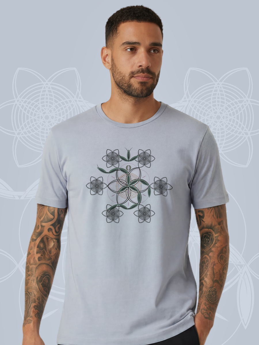Flower of Life OM — Light Blue — man bust