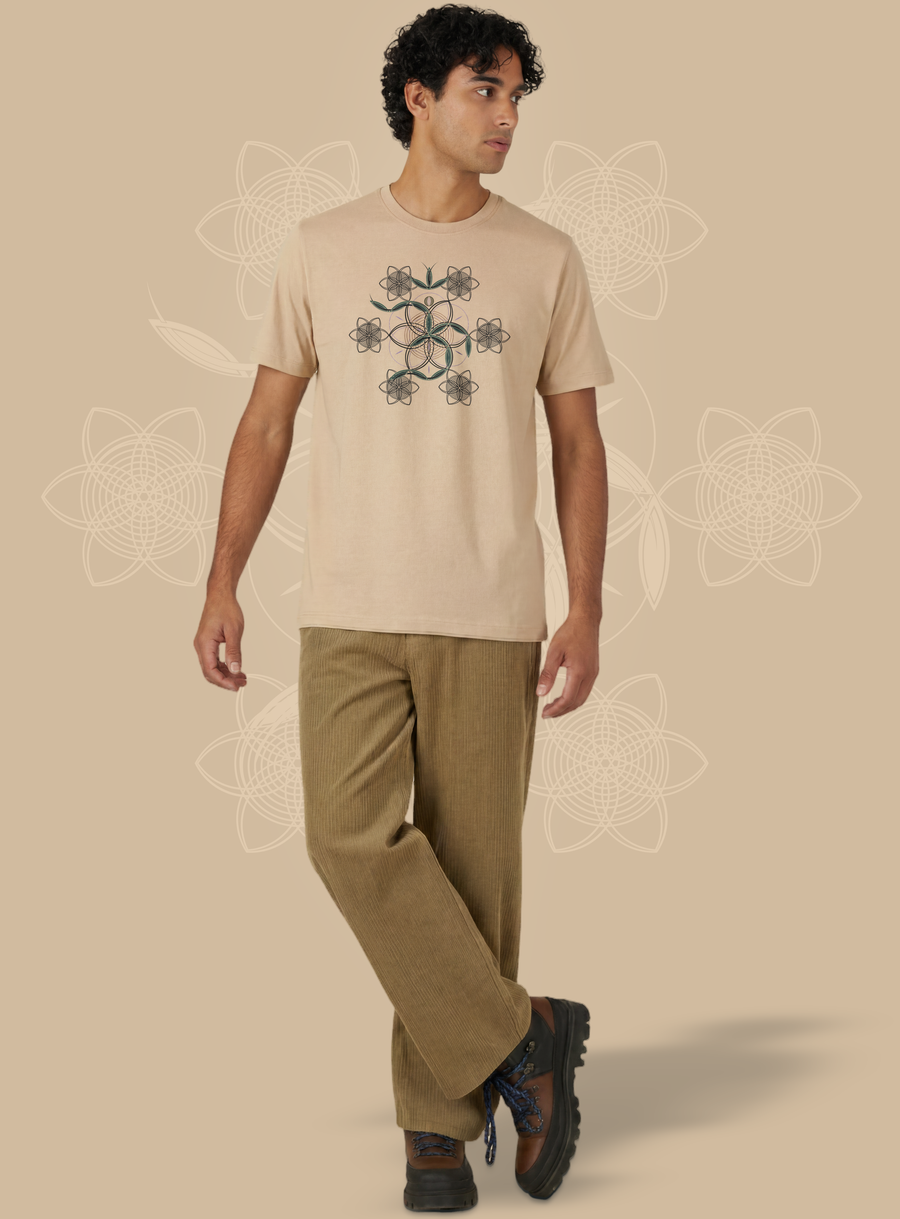 Flower of Life OM — Soft Cream — man full