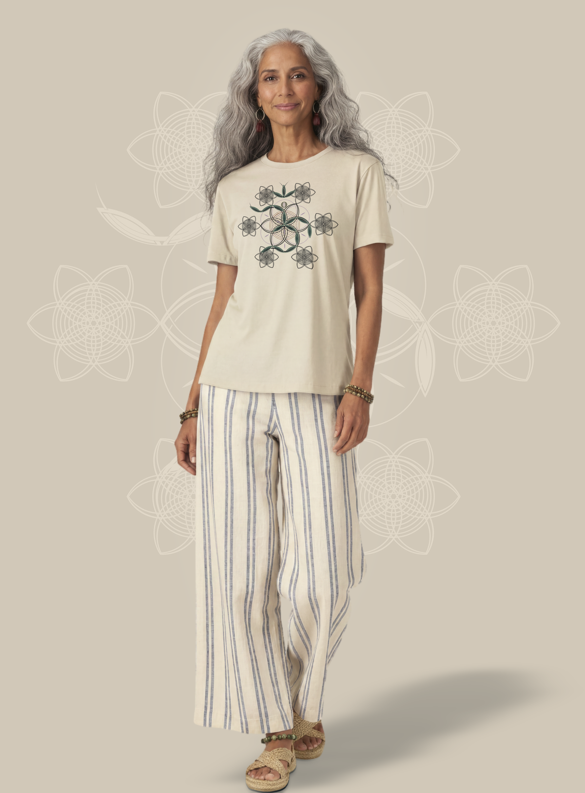Flower of Life OM — Natural — woman full