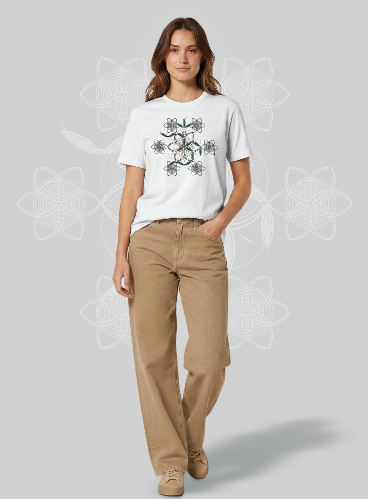 Flower of Life OM — White — woman full