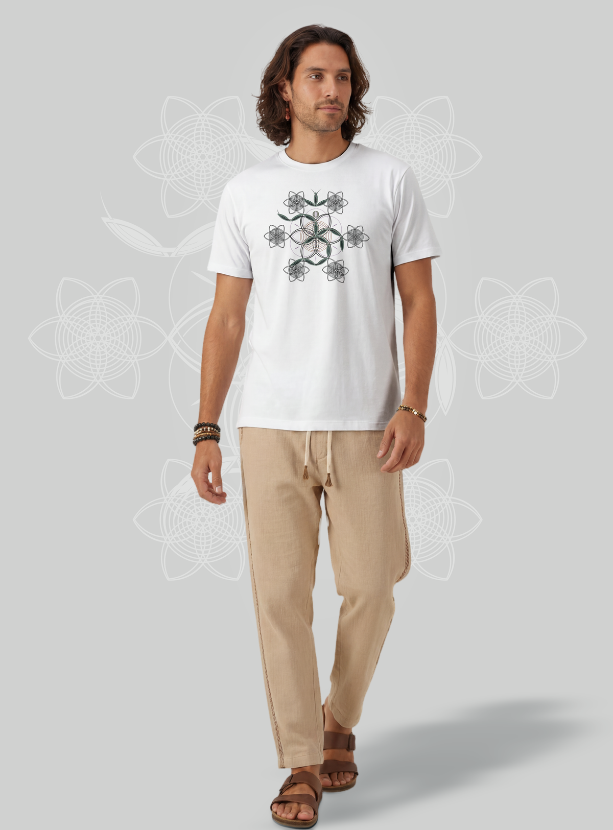 Flower of Life OM — White — man full