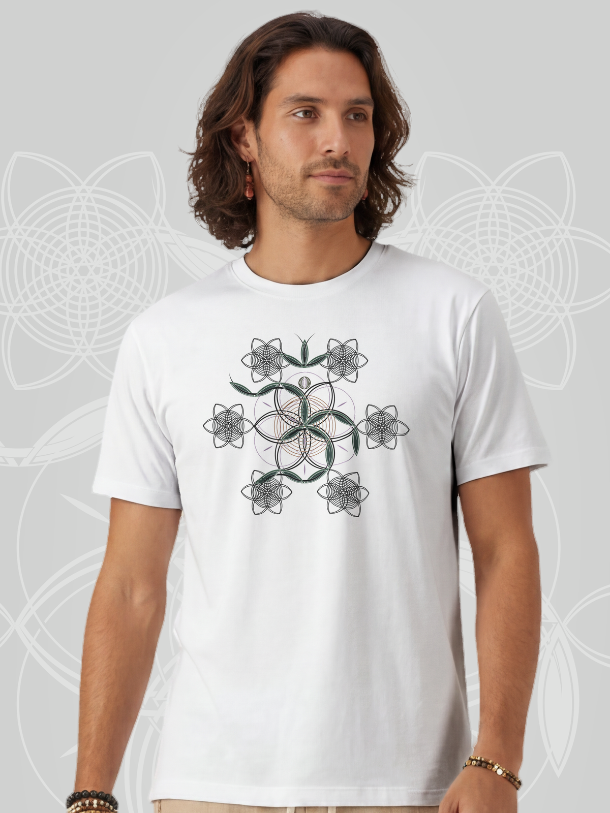 Flower of Life OM — White — man bust
