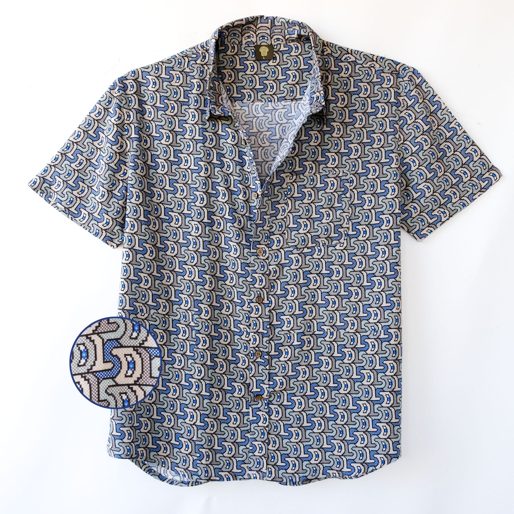 DIGITAL LSD Half Sleeve Button Up Shirt - symbolika