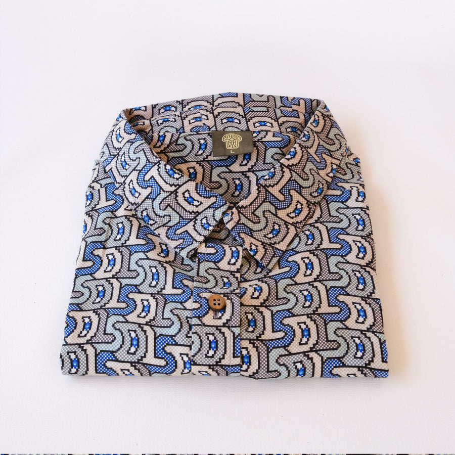 DIGITAL LSD Half Sleeve Button Up Shirt - symbolika