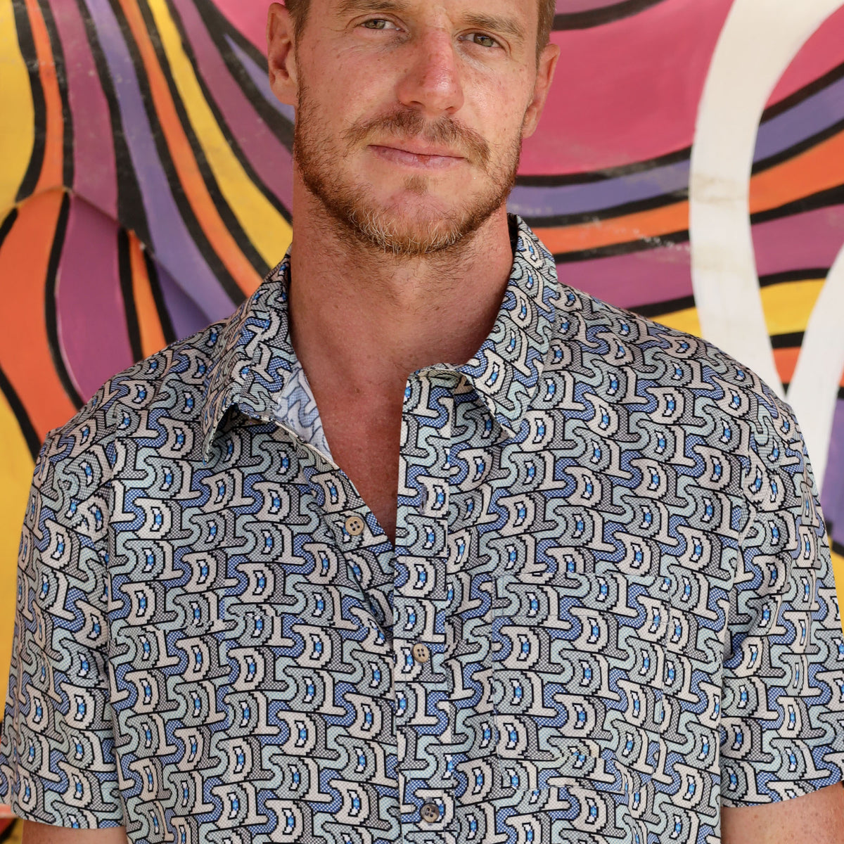 Half Lsd Digital LSD Half Sleeve Button Up Shirt - Psychedelic Tessellation ...