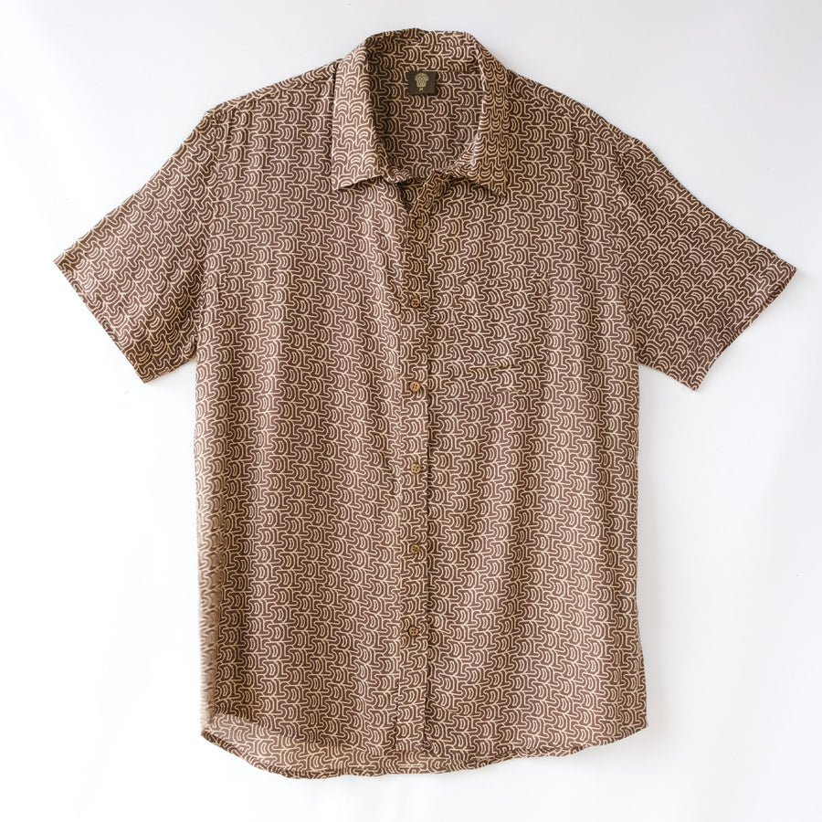 LSD DISCHARGE Half Sleeve Button Up Shirt - symbolika