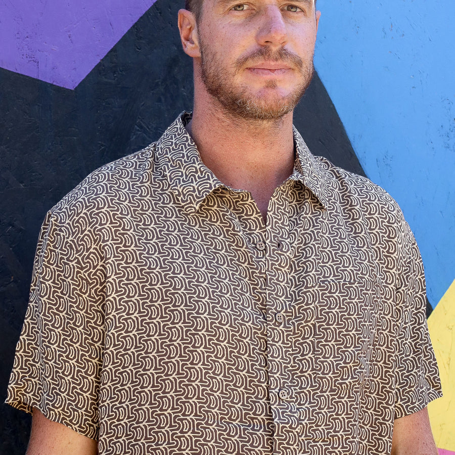 LSD DISCHARGE Half Sleeve Button Up Shirt - symbolika