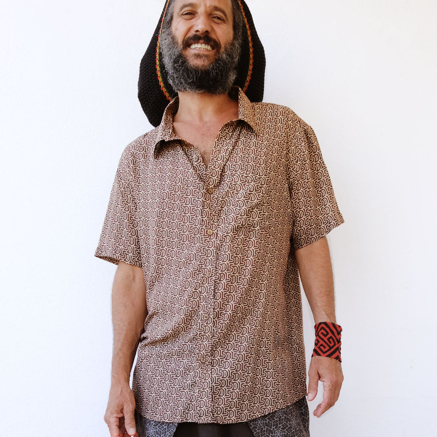 LSD DISCHARGE Half Sleeve Button Up Shirt - symbolika