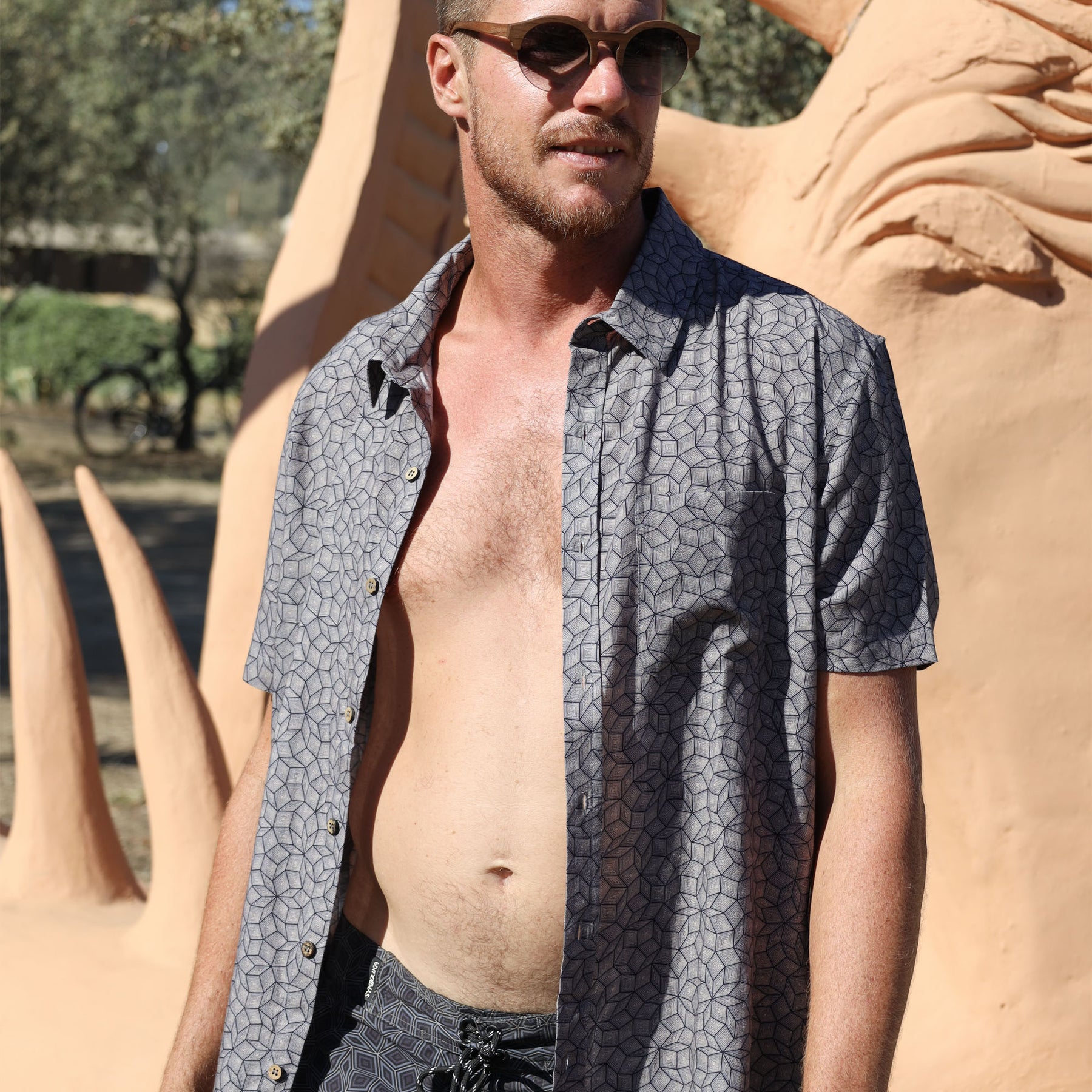 PENROSE Half Sleeve Button Up Shirt - symbolika