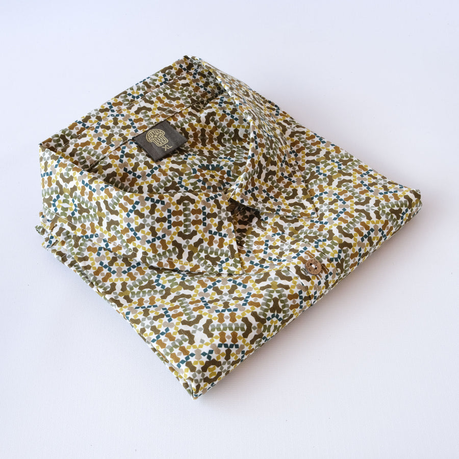 Pentagram Half Sleeve Button Up Shirt - symbolika