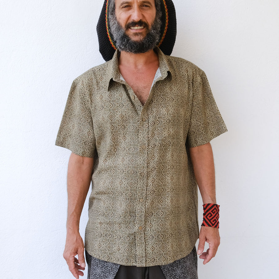 SHIPIBO CONIBO Half Sleeve Button Up Shirt - symbolika