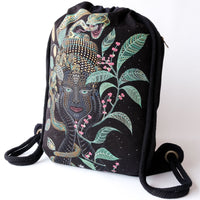 Aya Drawstring Bag -  Black