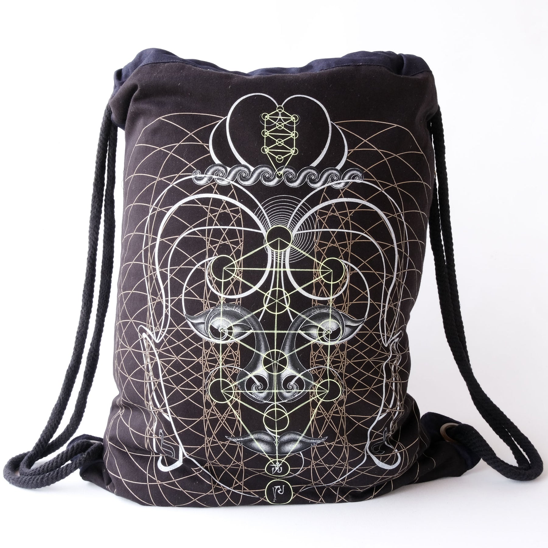 Buddha Vibes Hung Drawstring Bag - Wearable Psychedelic Art by Symbolika