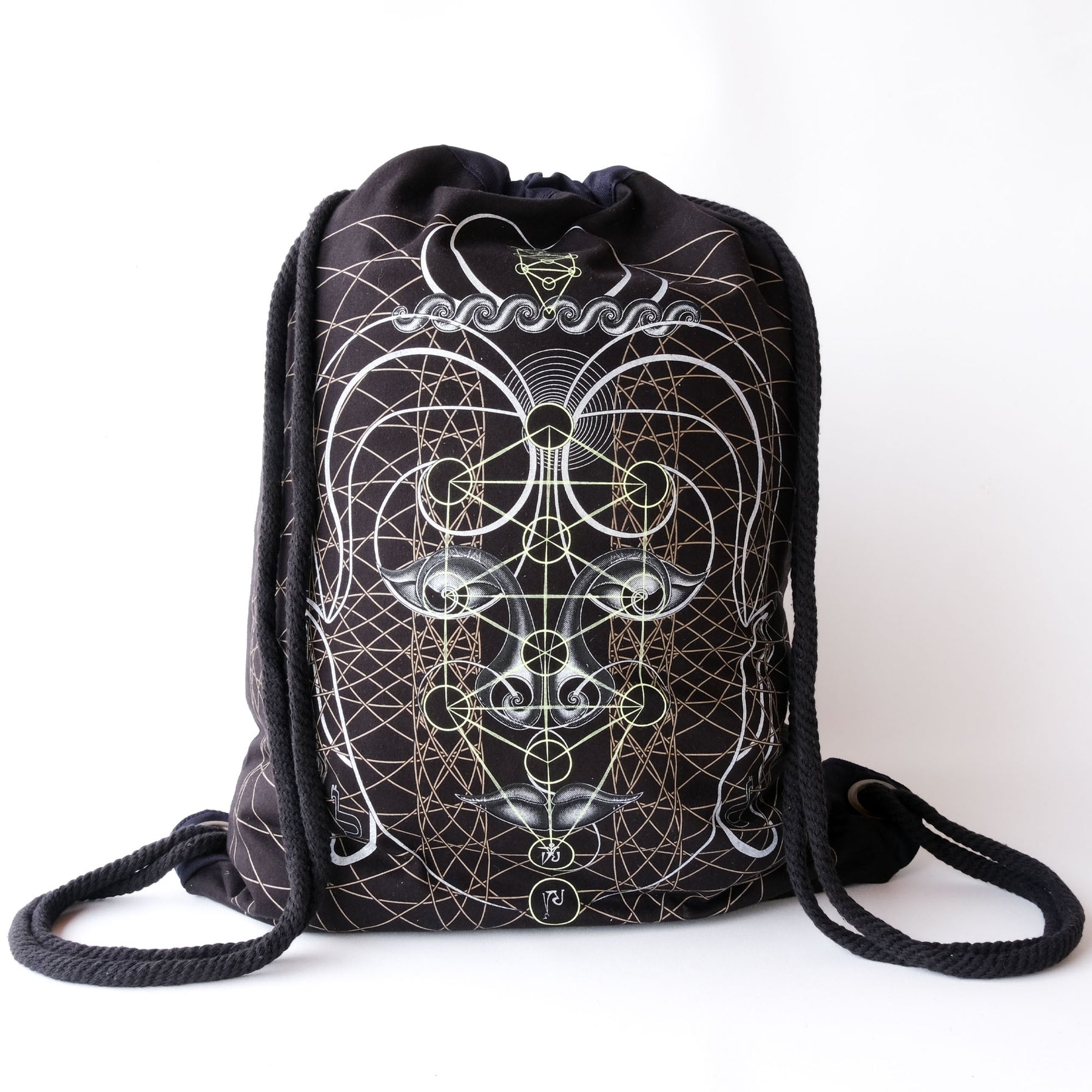 Buddha Vibes Hung Drawstring Bag - Visionary Art Clothing by Symbolika
