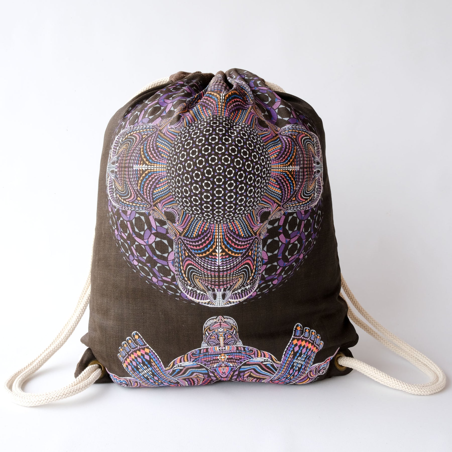 DMT HD Drawstring Bag — Psychedelic Mandala Art Drawstring Bag - Size and Fit View by Symbolika