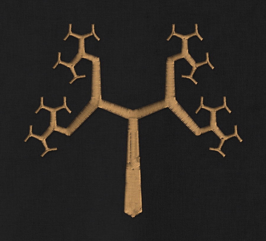 Fractal Tree — Black — stitching