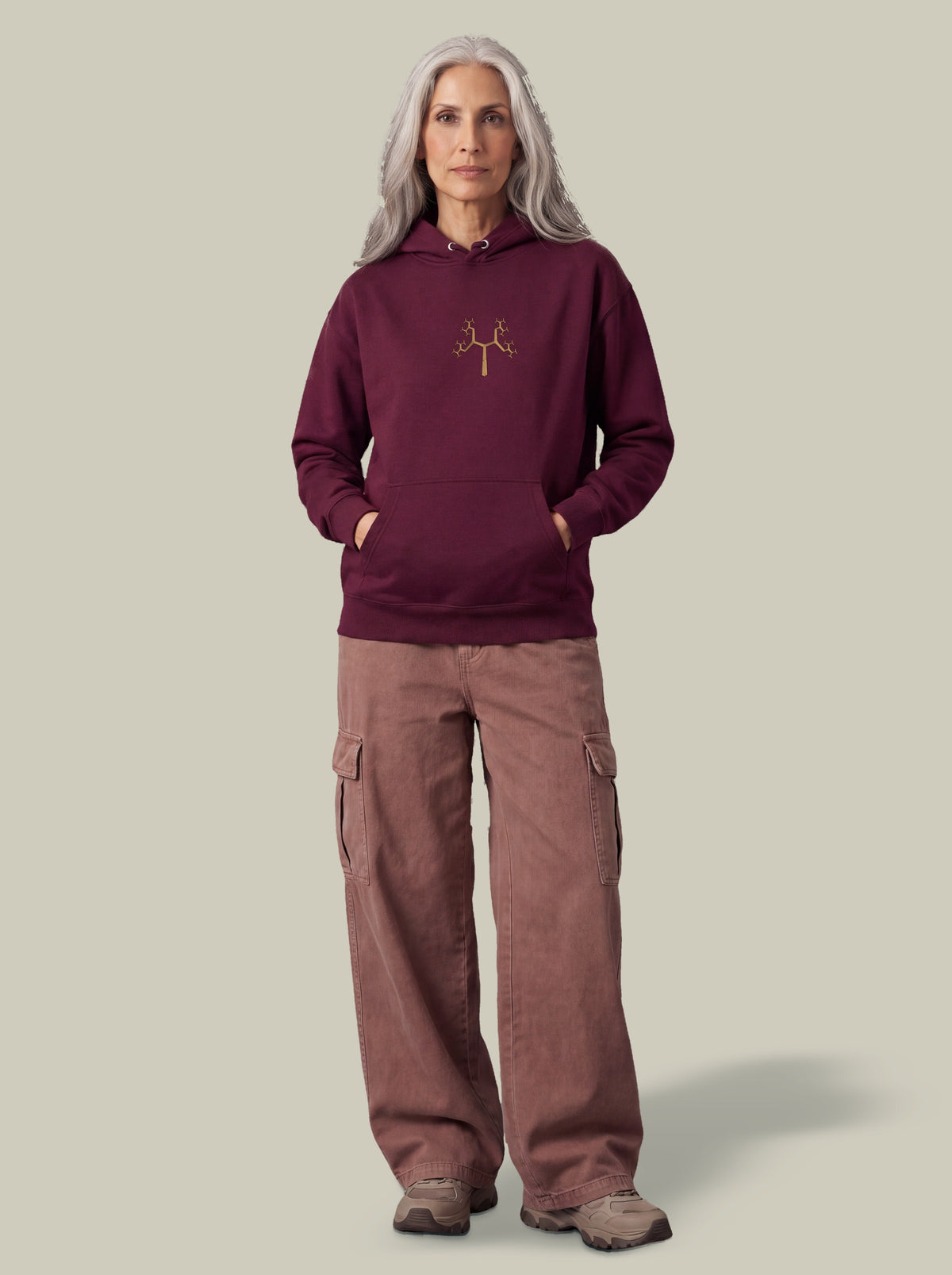 Fractal Tree — Maroon — woman full