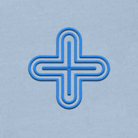 Plus - Light Blue Embroidery Sky Blue - Women Hoodie