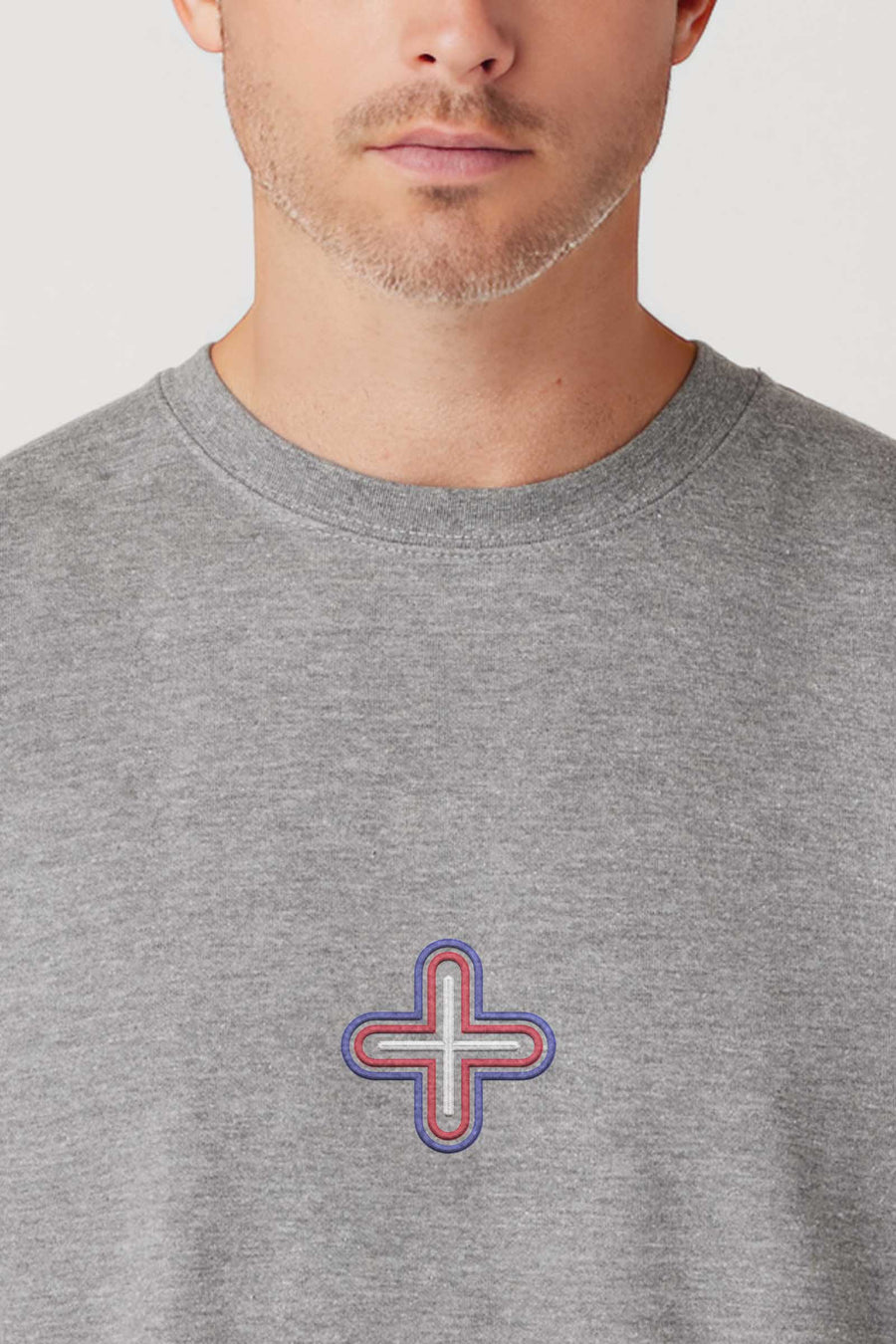 Plus - Colorfull Embroidery Men Sweatshirt - symbolika