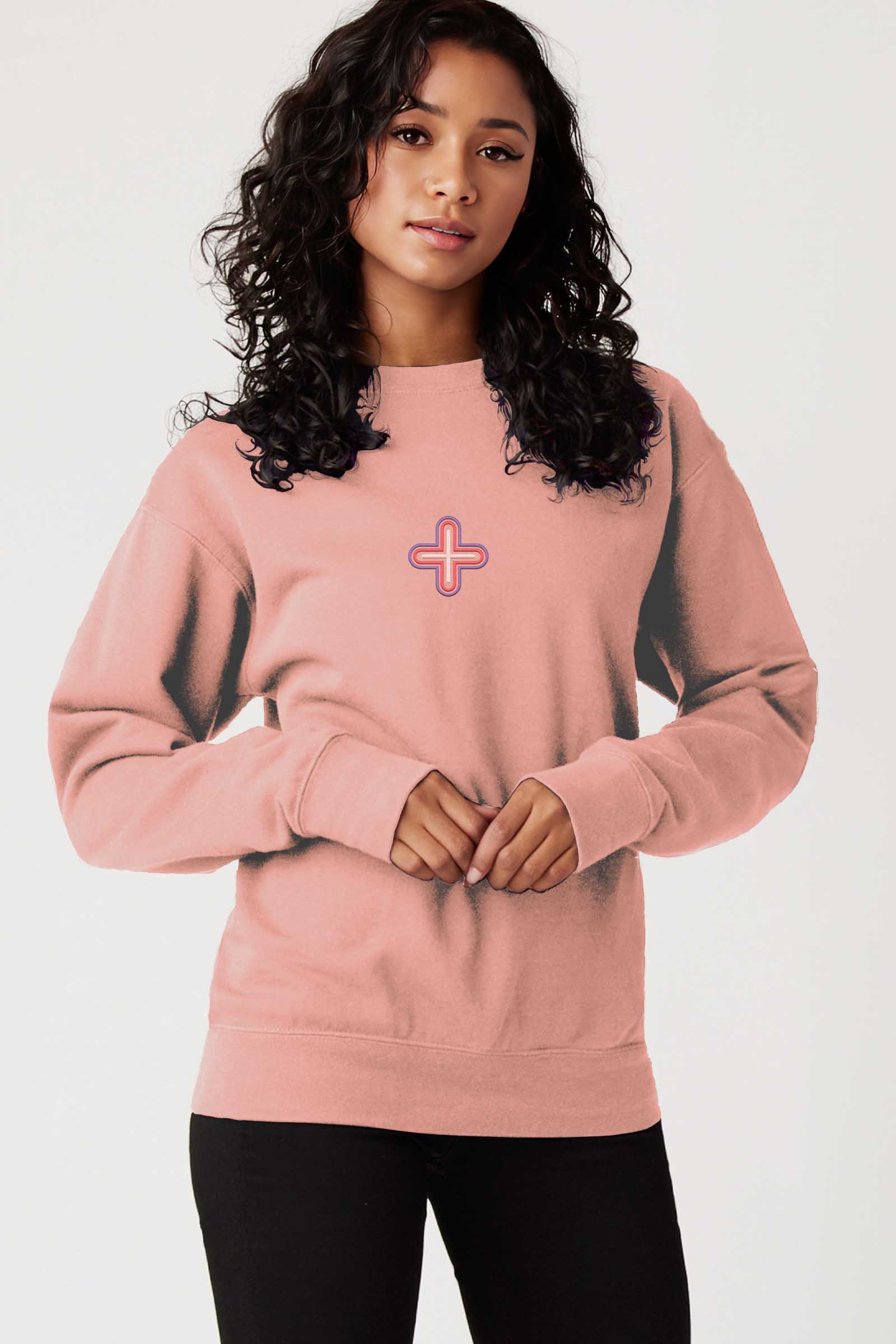 Plus - Colorfull Embroidery Women Sweatshirt - symbolika