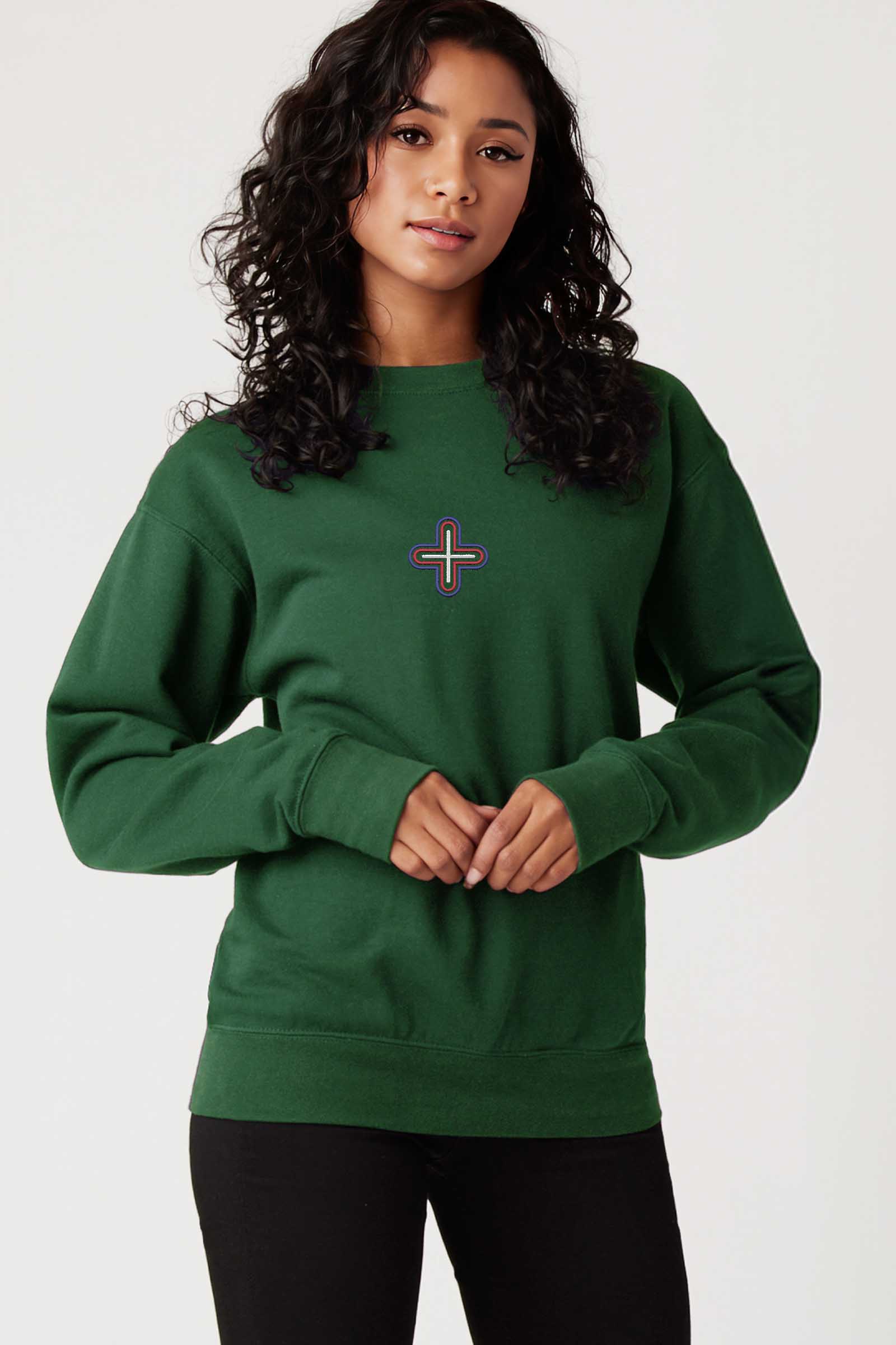 Plus - Colorfull Embroidery Women Sweatshirt - symbolika