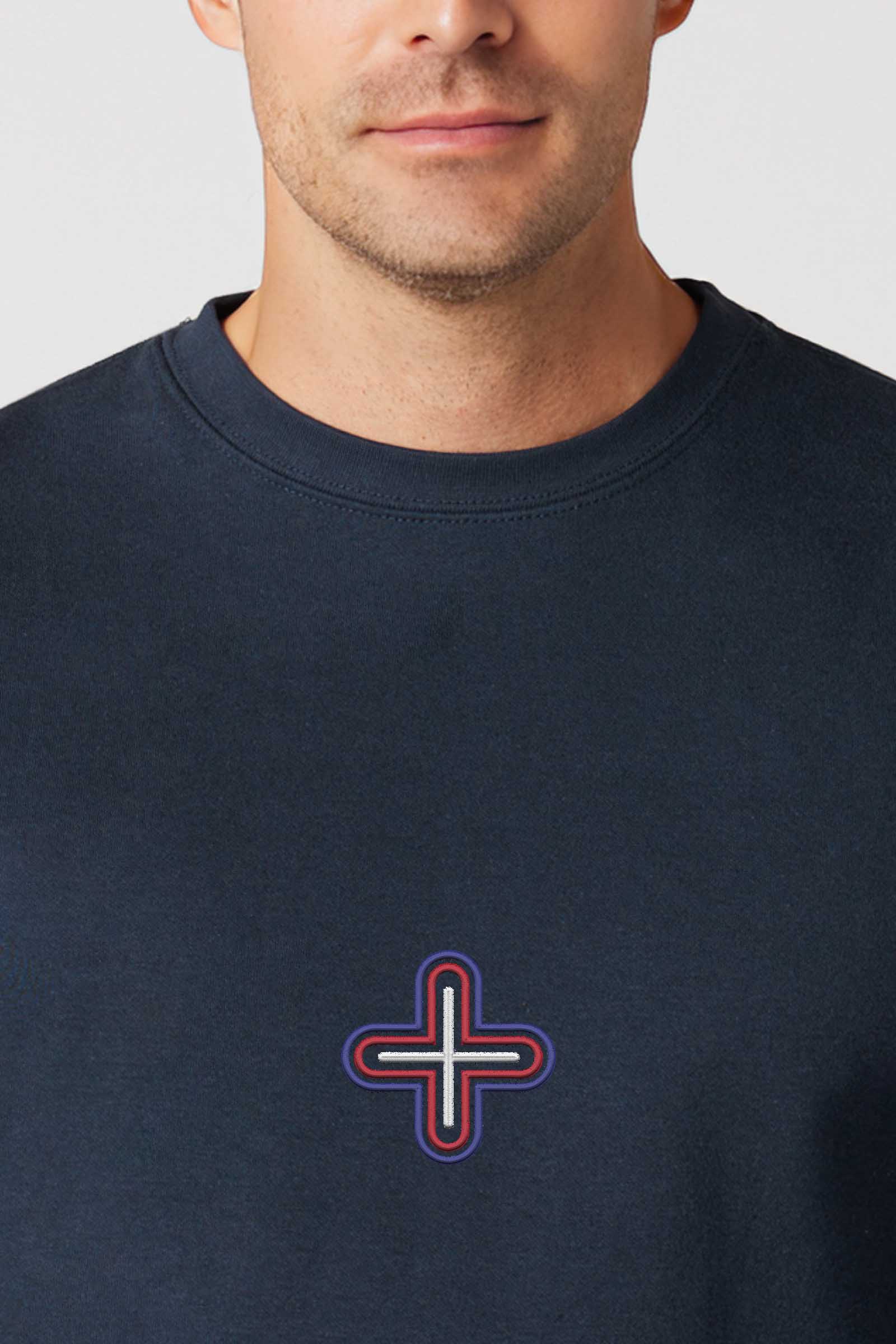 Plus - Colorfull Embroidery Men Sweatshirt - symbolika