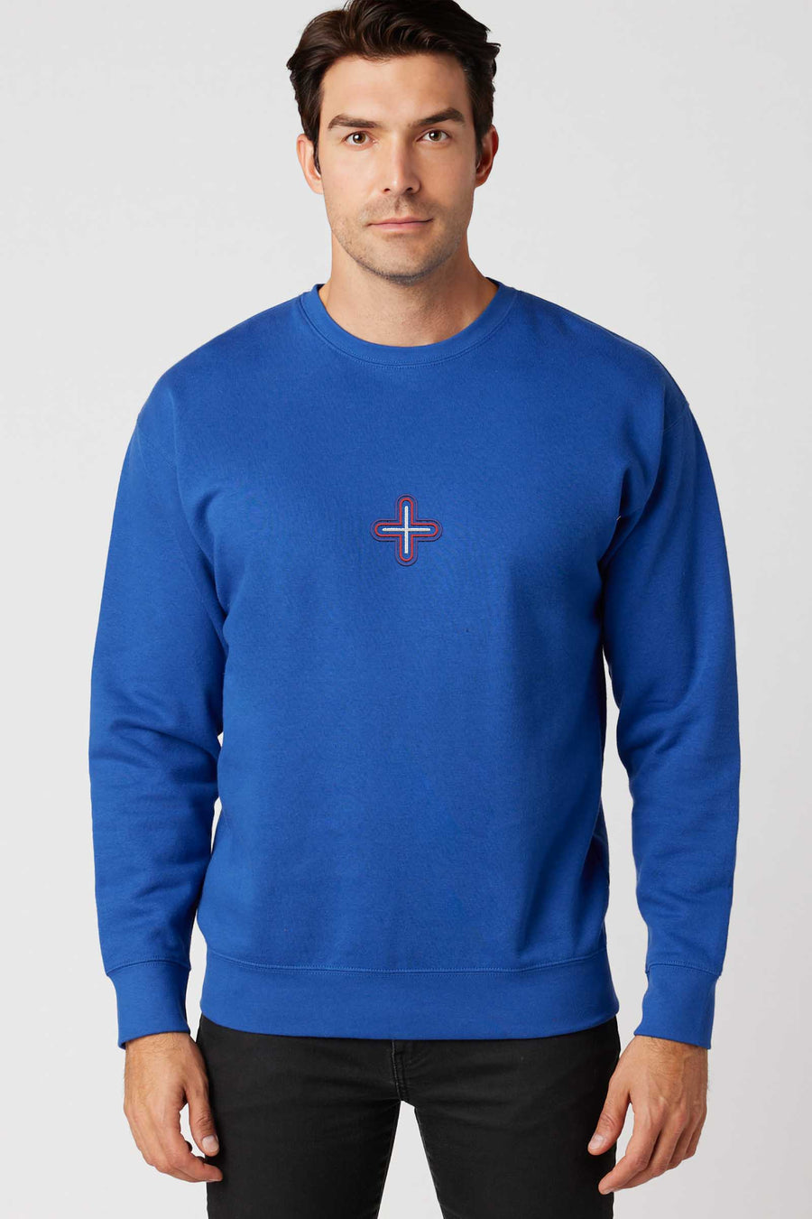 Plus - Colorfull Embroidery Men Sweatshirt - symbolika