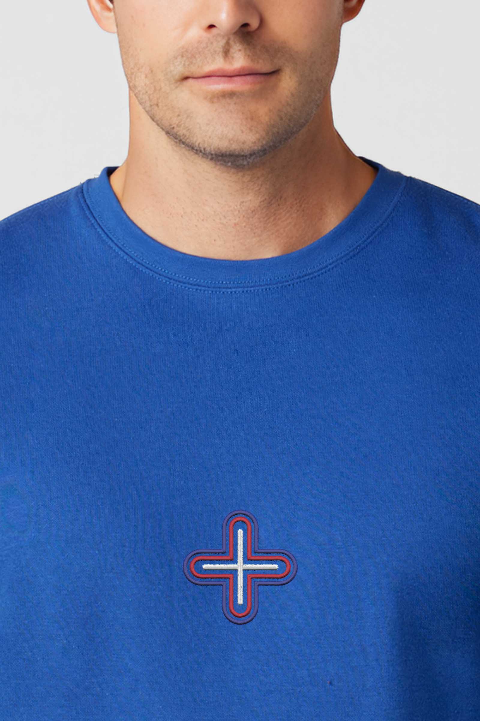 Plus - Colorfull Embroidery Men Sweatshirt - symbolika