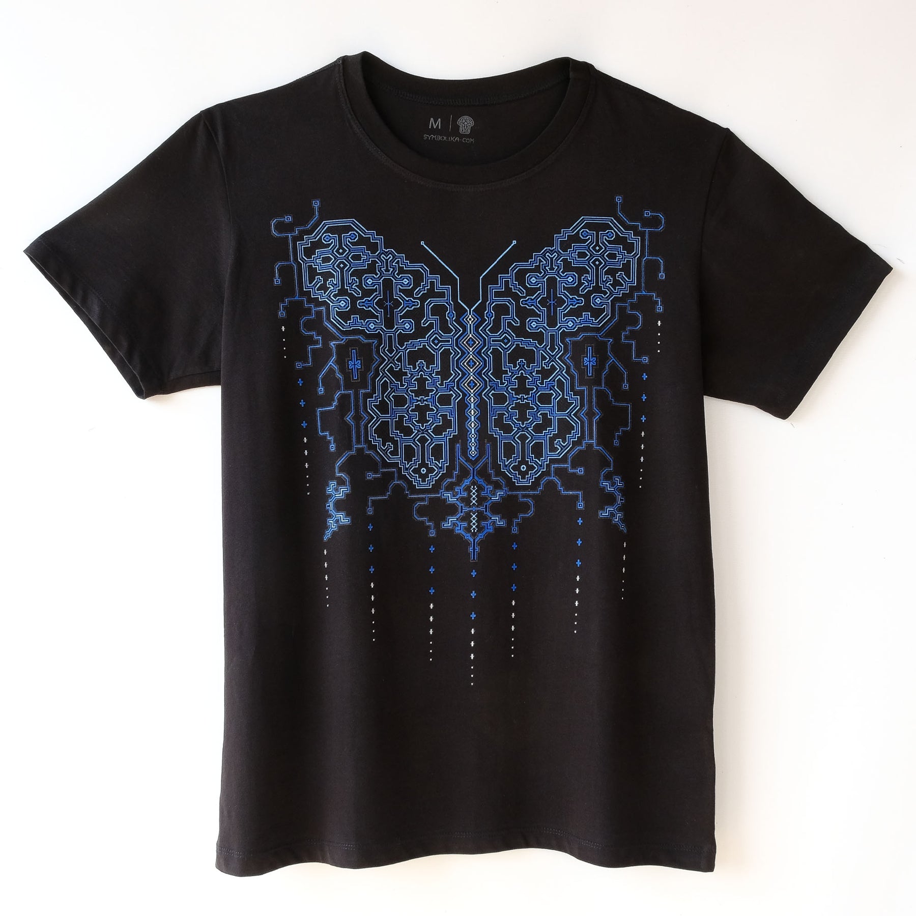 Shipibo Butterfly T-Shirt Black — Image 2 by Symbolika