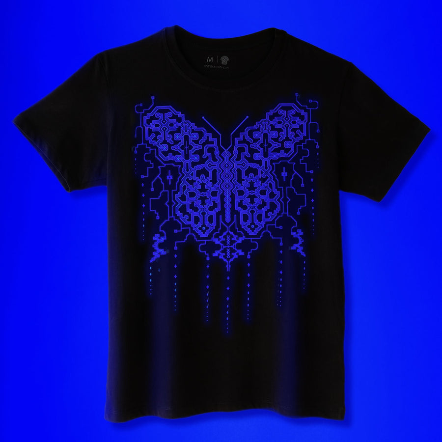 Shipibo Butterfly T-Shirt Black — Image 4 by Symbolika