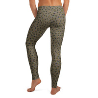 Harpy Steel Cream Geometric Leggings - Architectural Pattern