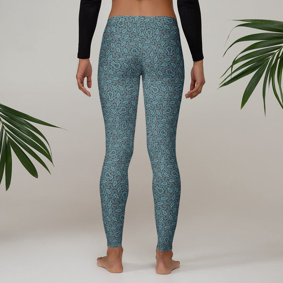 Harpy Greys Geometric Leggings - Monochromatic Tessellation - symbolika