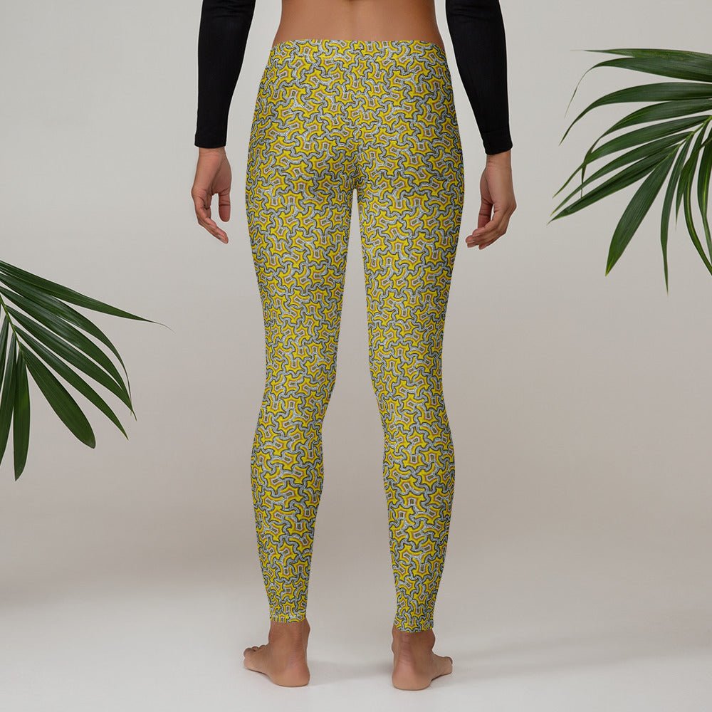 Leggings Geometric Pattern – Itzam Yellow - symbolika