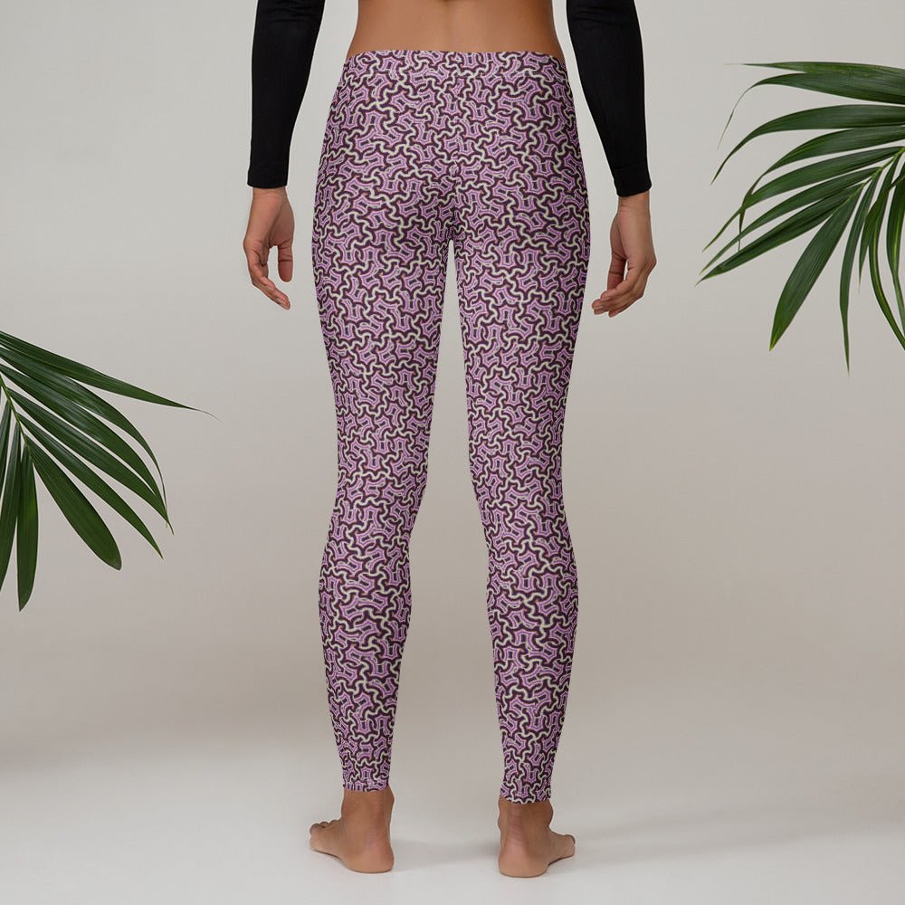 Leggings Geometric Pattern – Itzam Purple Bordo - symbolika