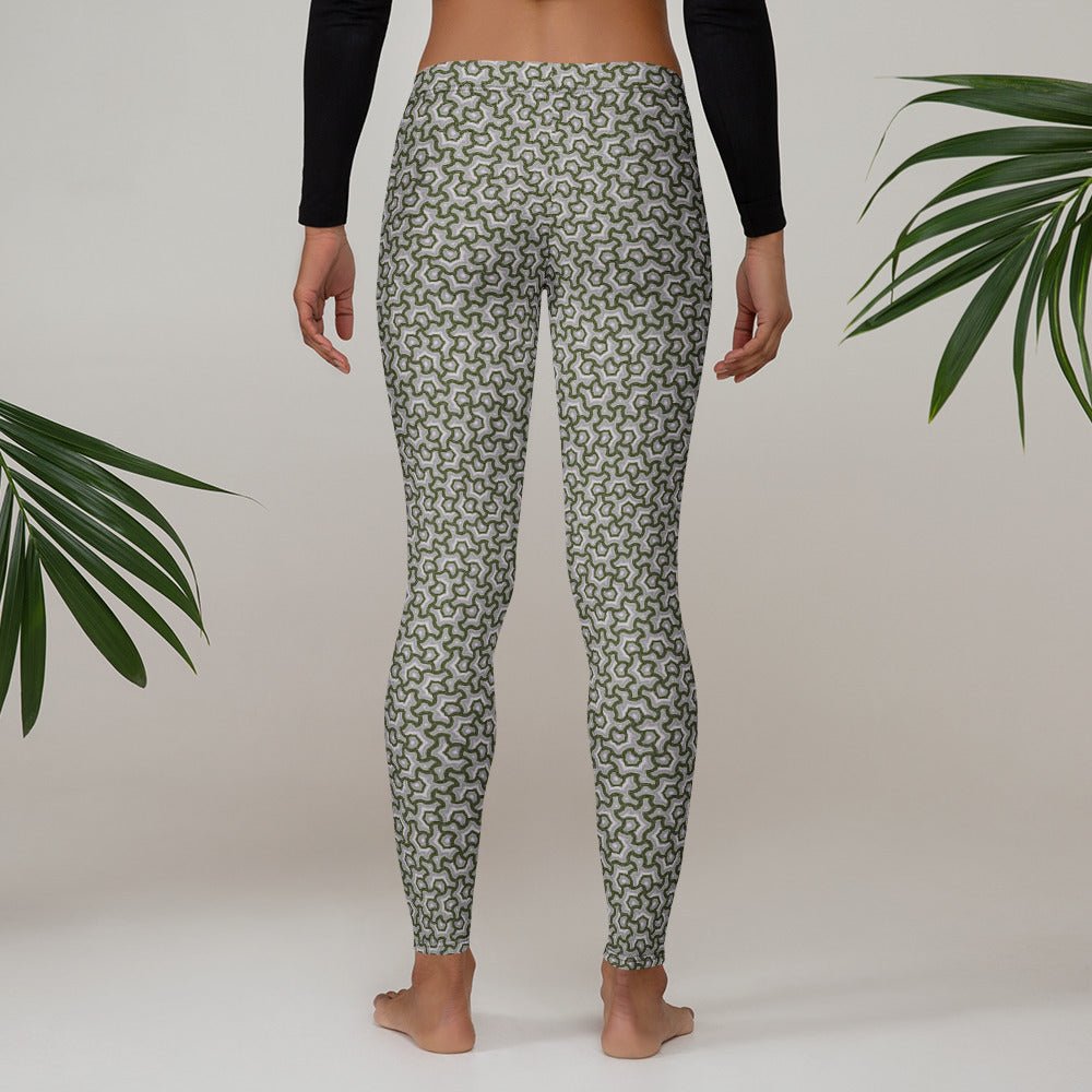 Leggings Geometric Pattern – Scales Greys - symbolika