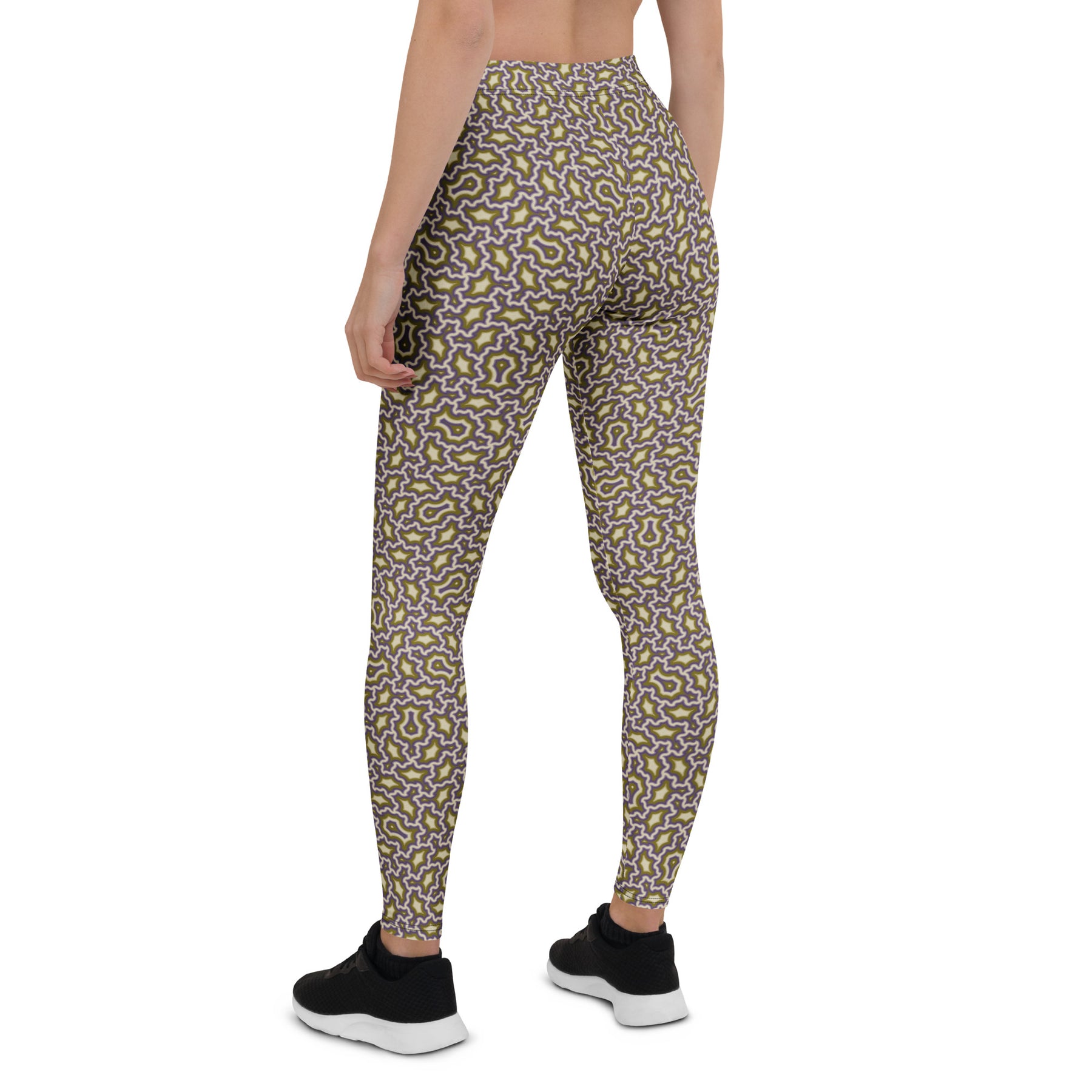 Leggings Geometric Pattern – Angelic Mexicana Purple Gold - symbolika