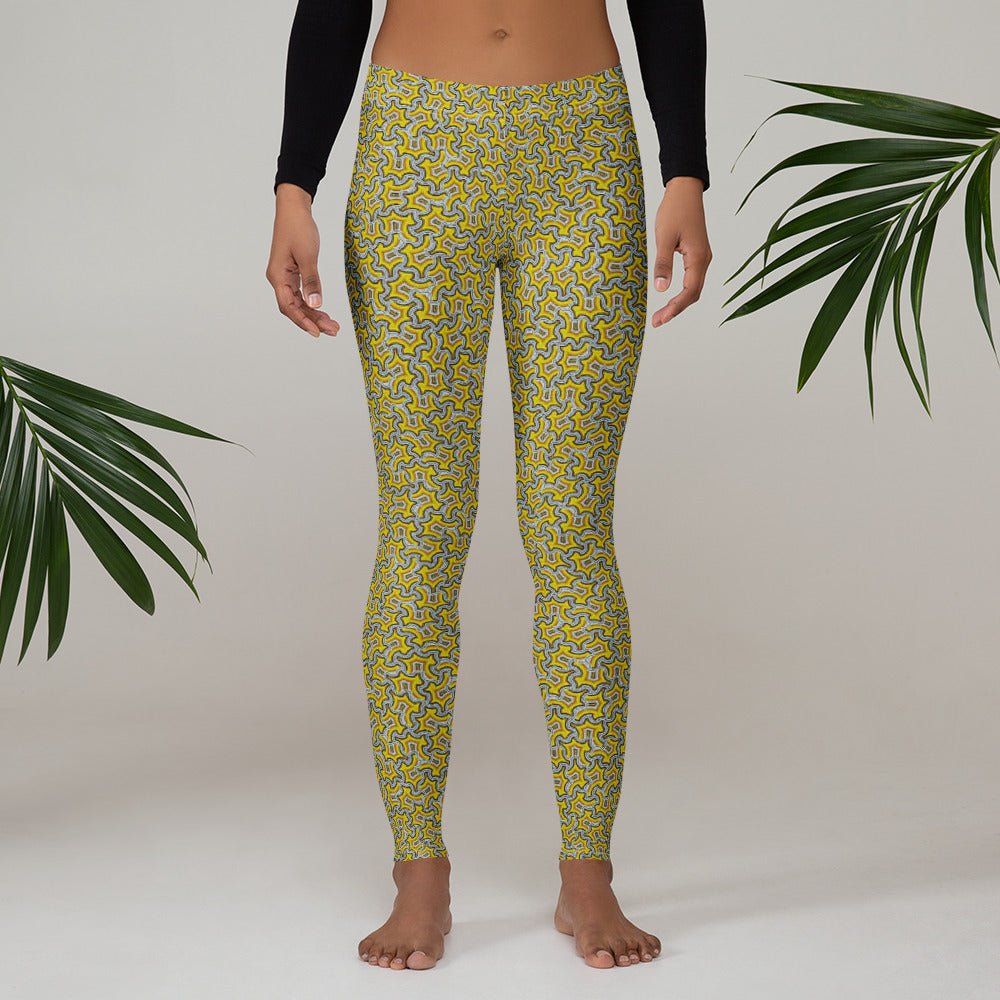Leggings Geometric Pattern – Itzam Yellow - symbolika