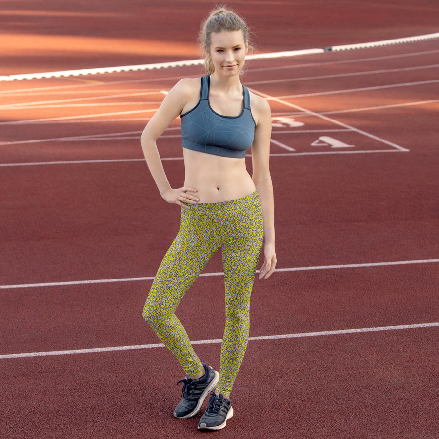 Leggings Geometric Pattern – Itzam Yellow - symbolika