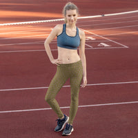 Leggings Geometric Pattern – Olive Bordo