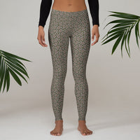 Leggings con estampado geométrico – Gris y rojo